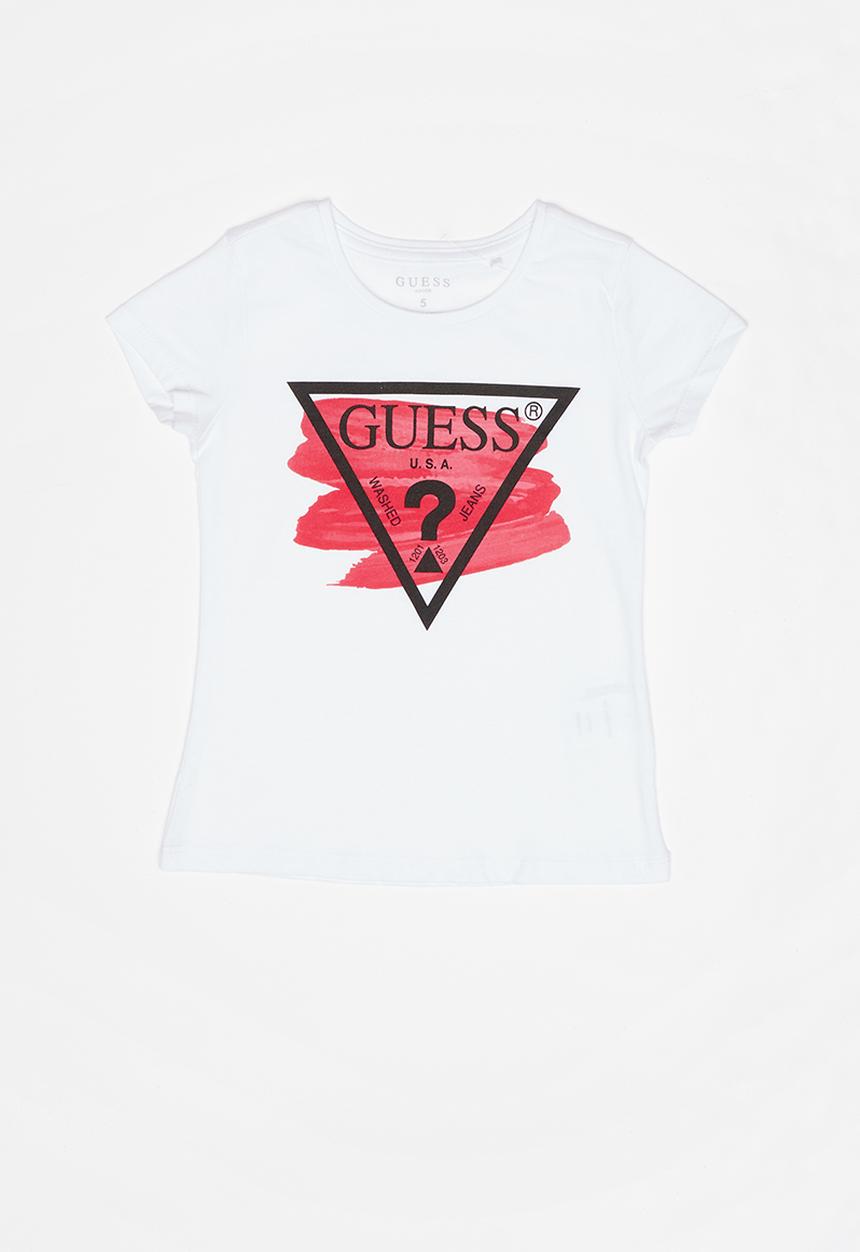 GUESS - Girls short sleeve guess swish tri tee - white