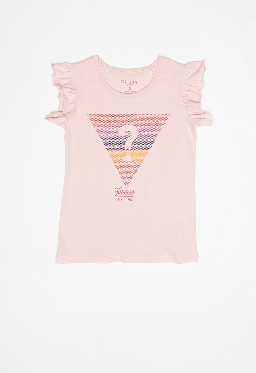 GUESS - Girls short sleeve rainbow tri tee - pink
