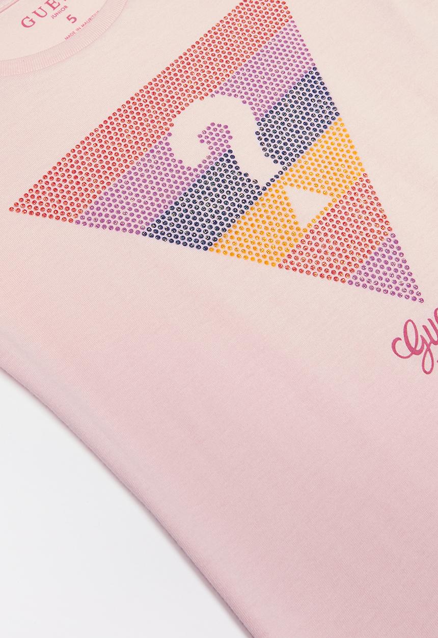 GUESS - Girls short sleeve rainbow tri tee - pink
