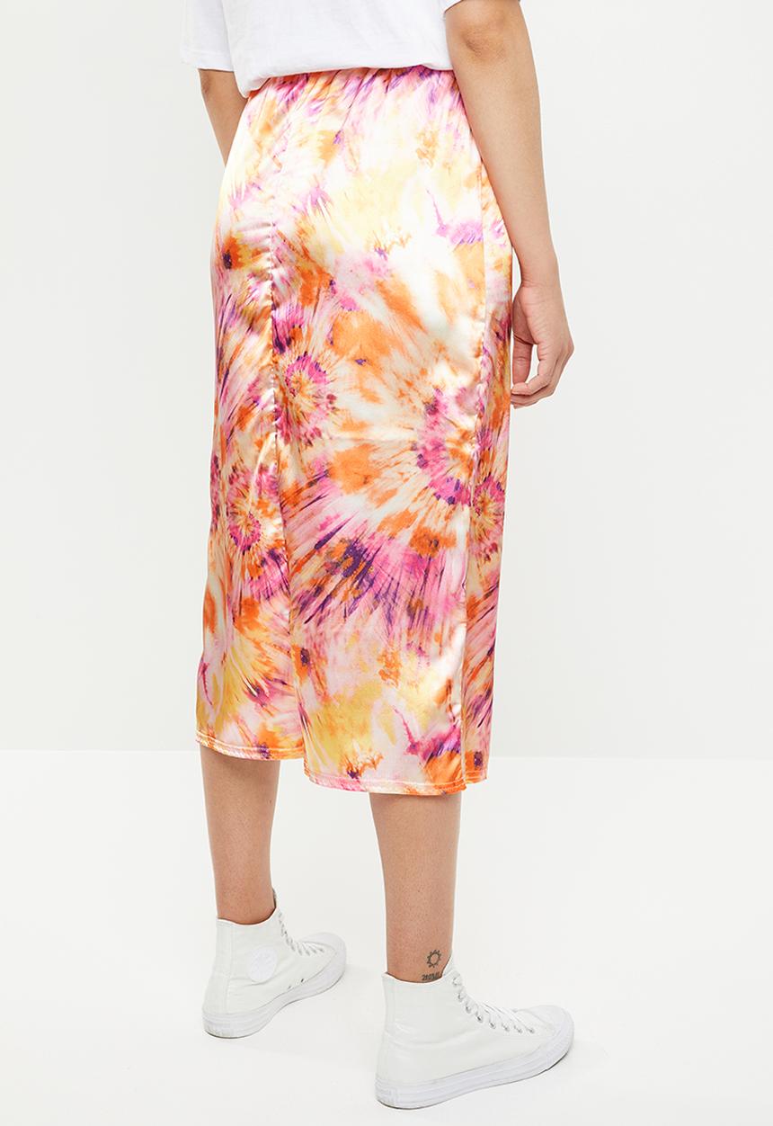 Missguided - Tie dye satin slip skirt - multi 