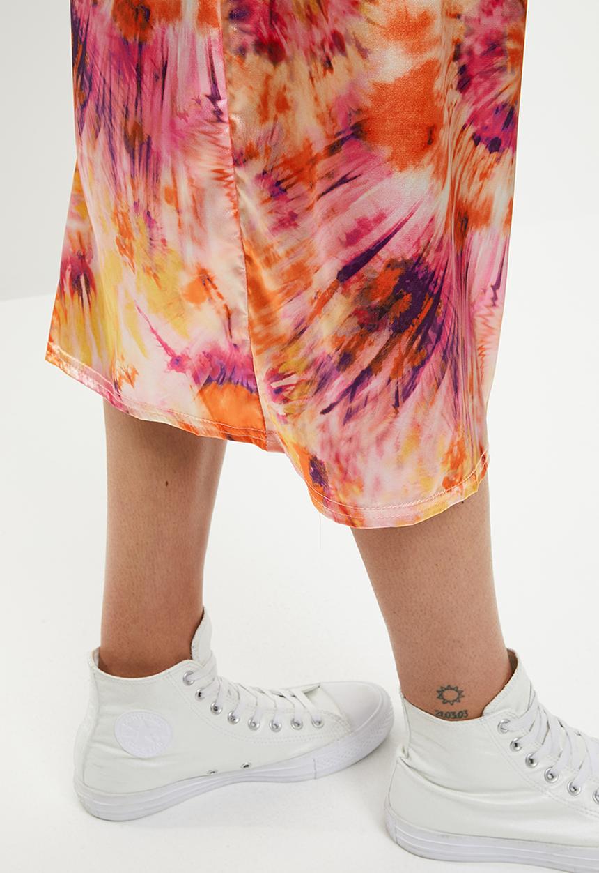 Missguided - Tie dye satin slip skirt - multi 