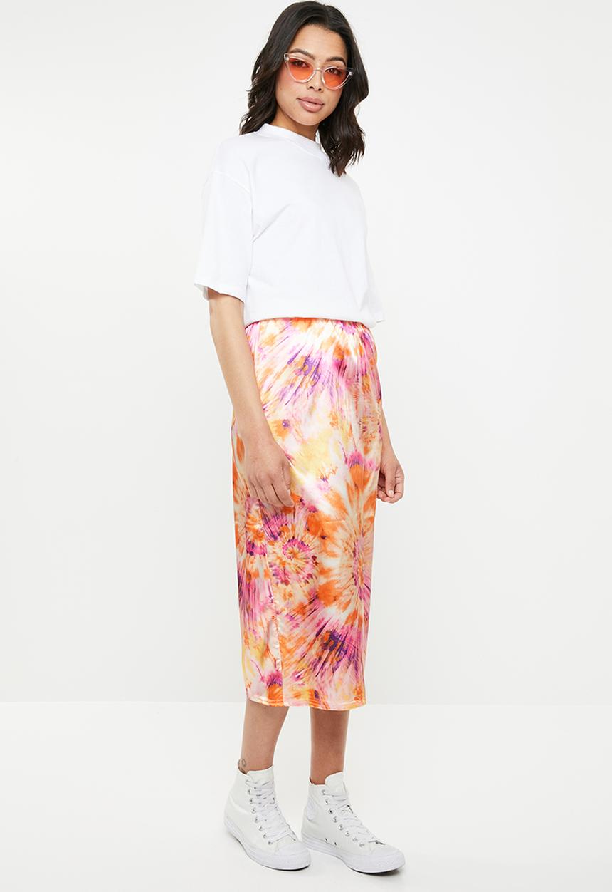 Missguided - Tie dye satin slip skirt - multi 