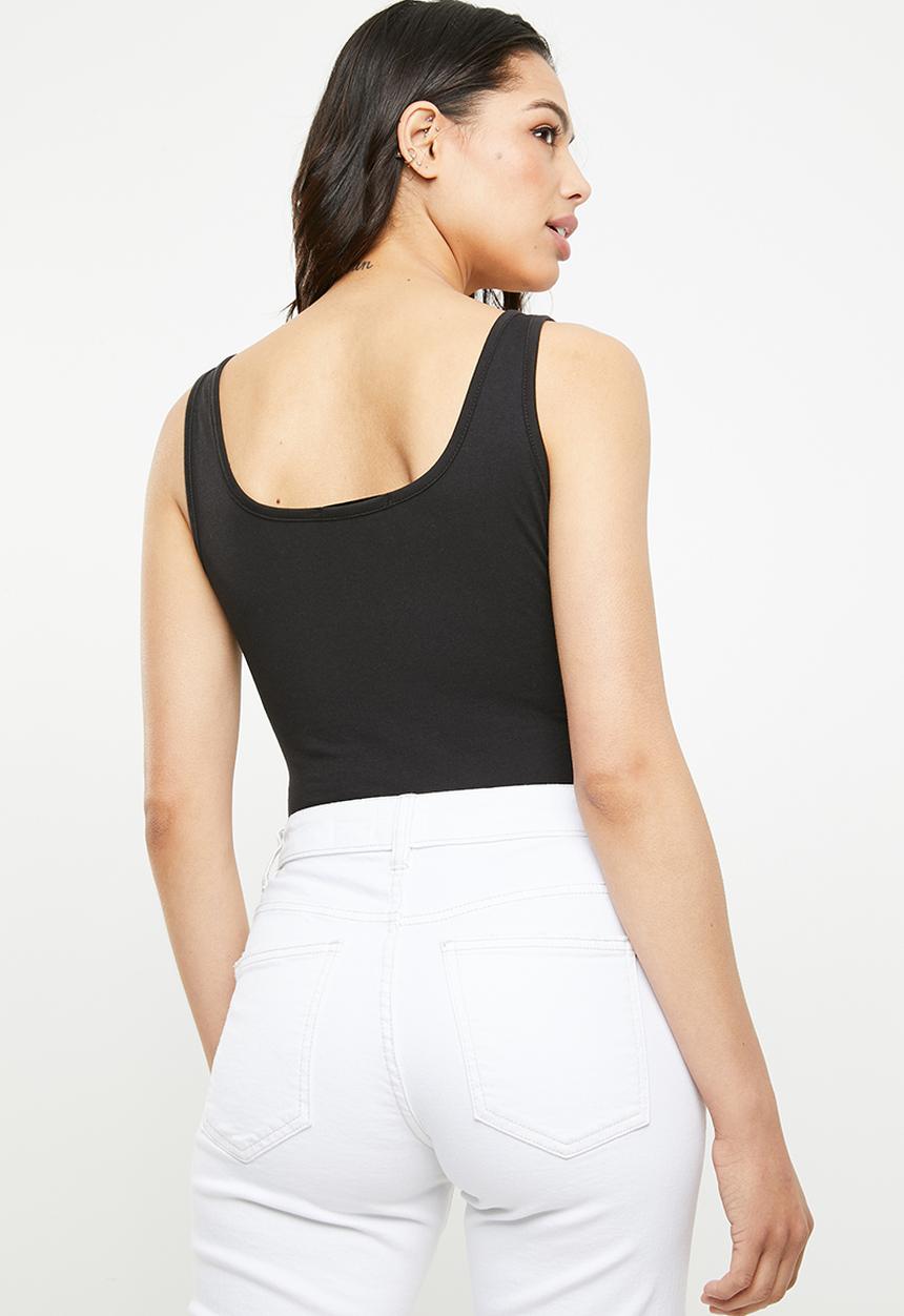 Missguided - Rope lace up bodysuit - black