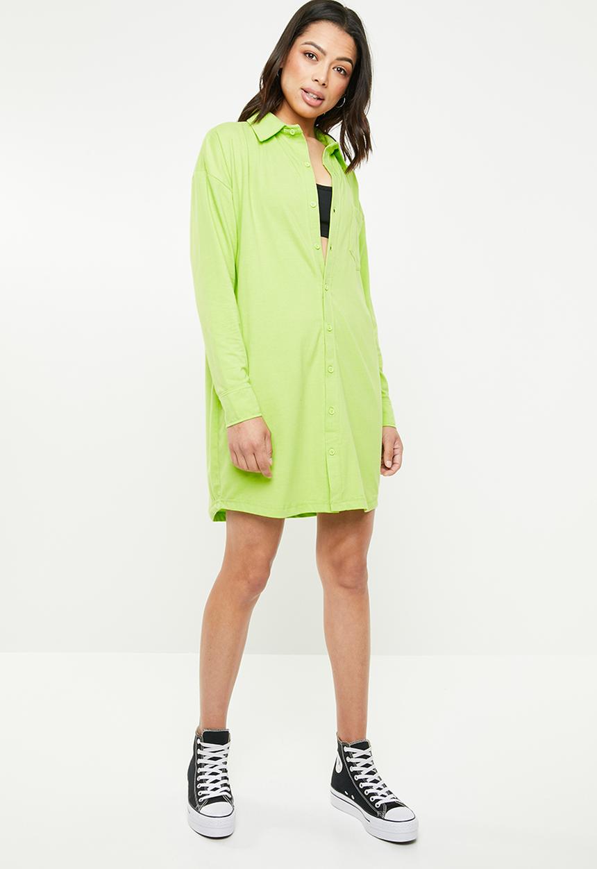 Missguided - Jersey shirt dress - green