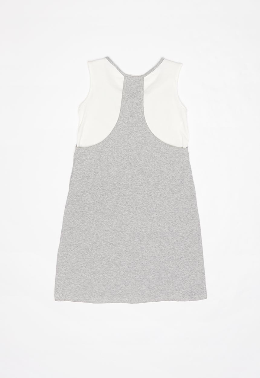 GUESS - Teens tri mesh carli dress - grey & white