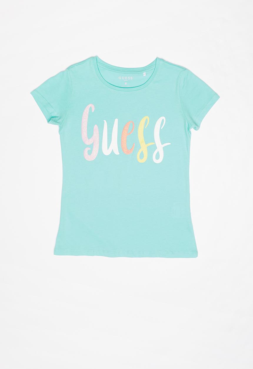 GUESS - Teens short sleeve rainbow guess tee - turquoise