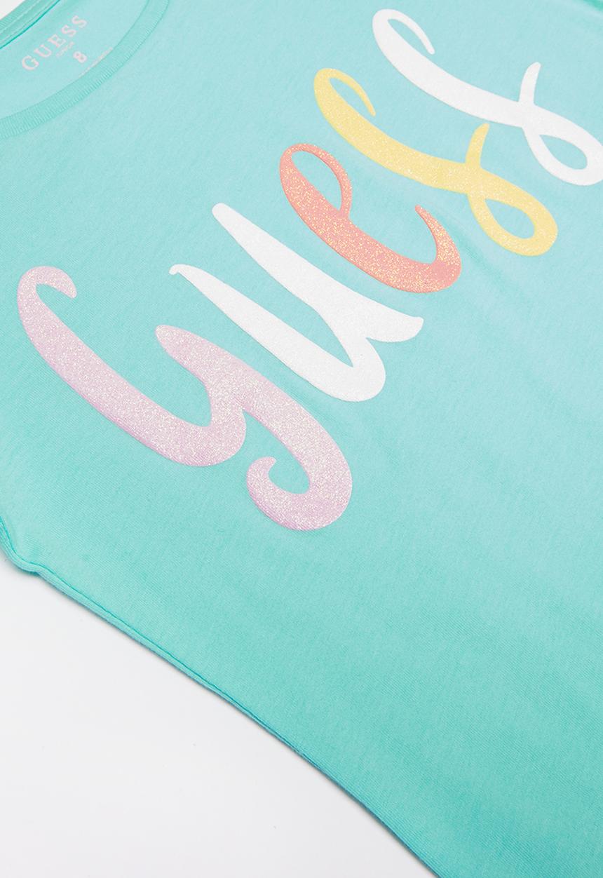 GUESS - Teens short sleeve rainbow guess tee - turquoise