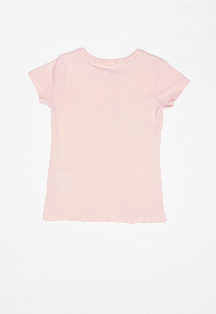 GUESS - Girls short sleeve rainbow guess tee - pink