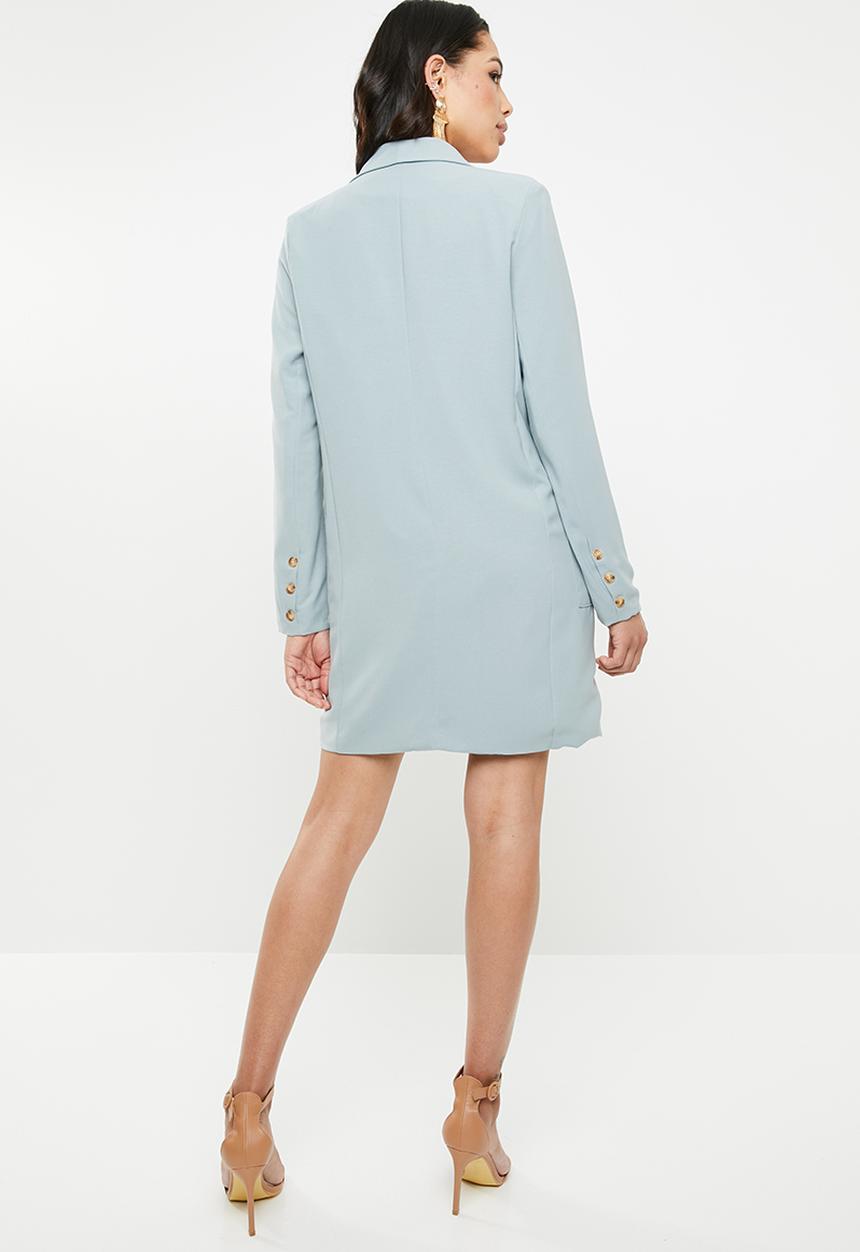 Missguided - Plunge oversized blazer dress - blue