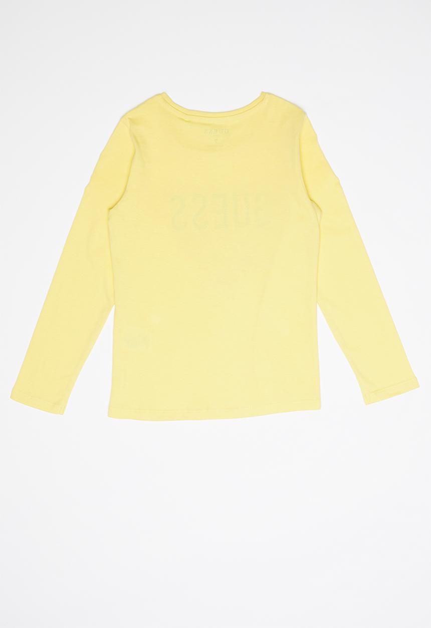 GUESS - Teens long sleeve leaf tri tee - yellow