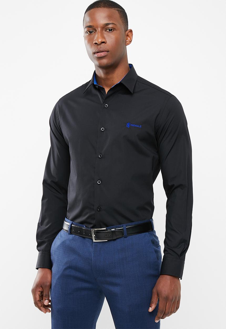 Pringle of Scotland - Mcneill long sleeve styled shirt - black
