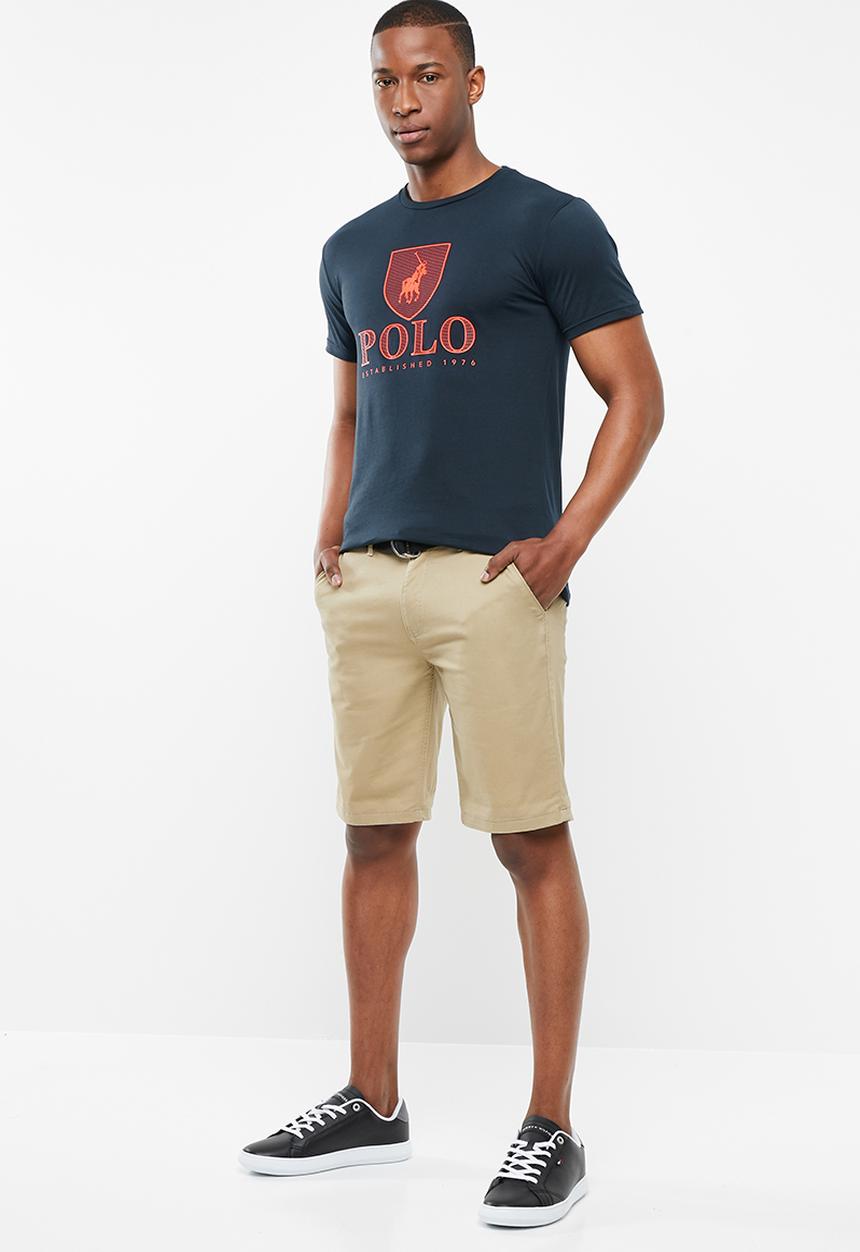 POLO - Jacob crest print short sleeve crew neck  - navy