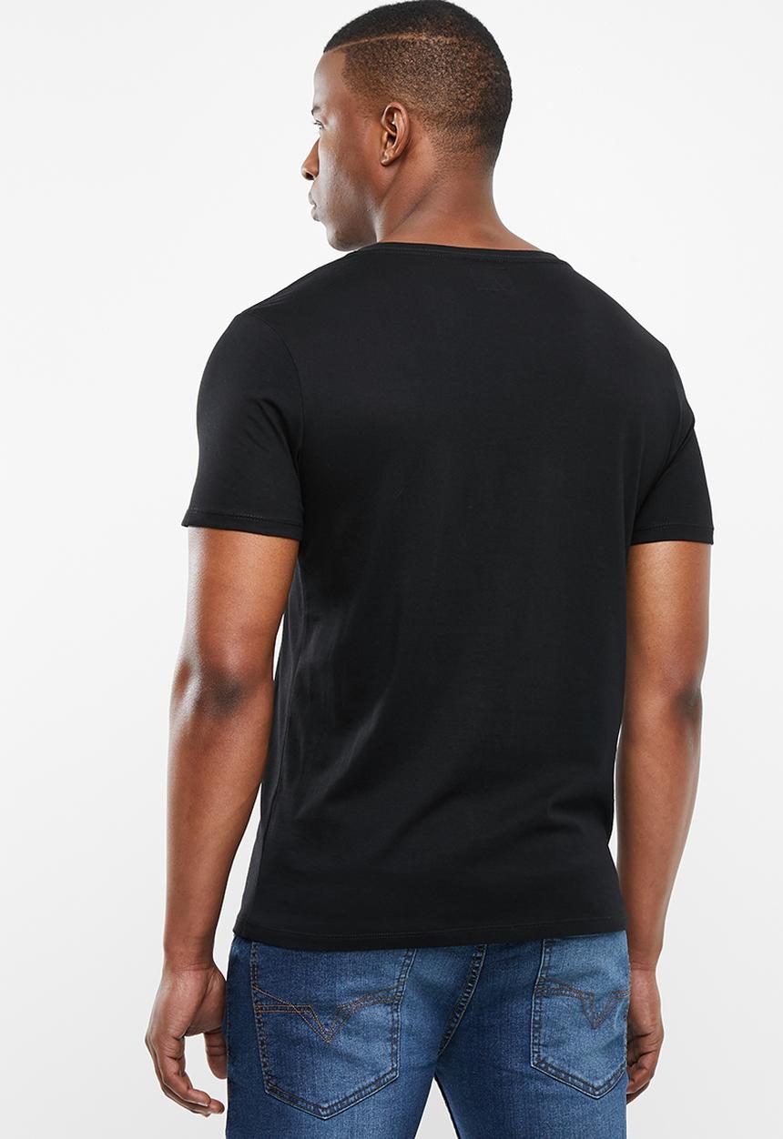 GUESS - Pima embroidered logo tee - black