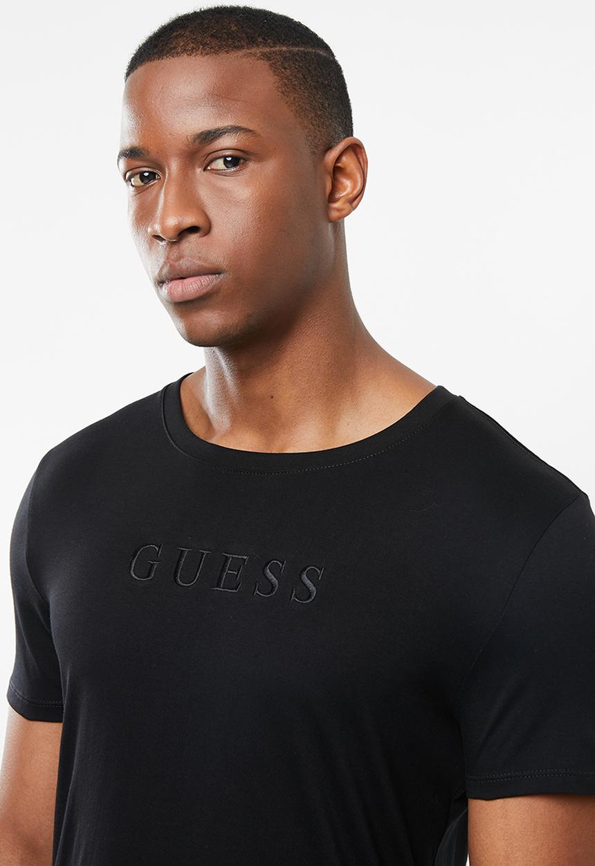 GUESS - Pima embroidered logo tee - black