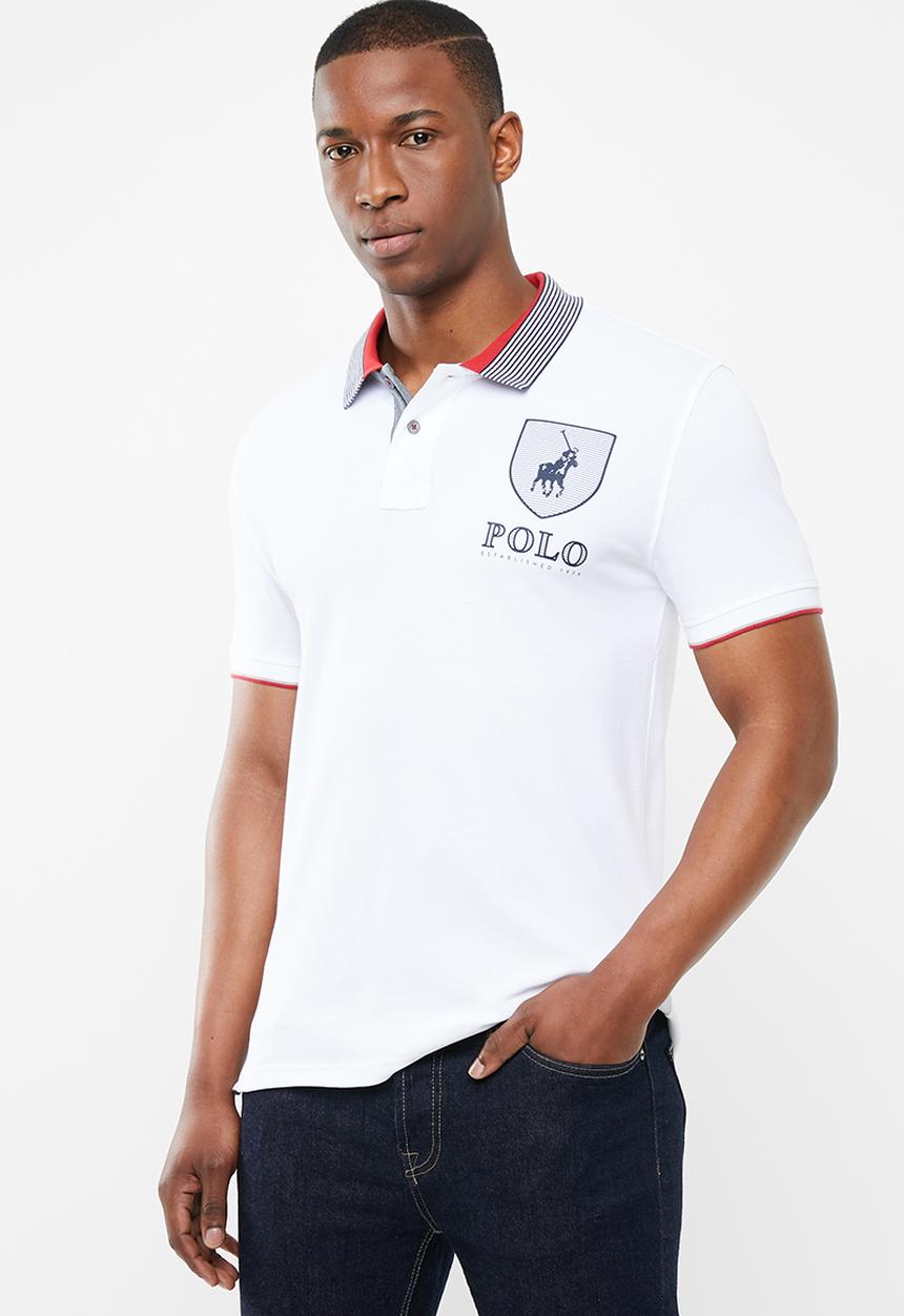 POLO - Ethan custom fit short sleeve stripe collar golfer - multi