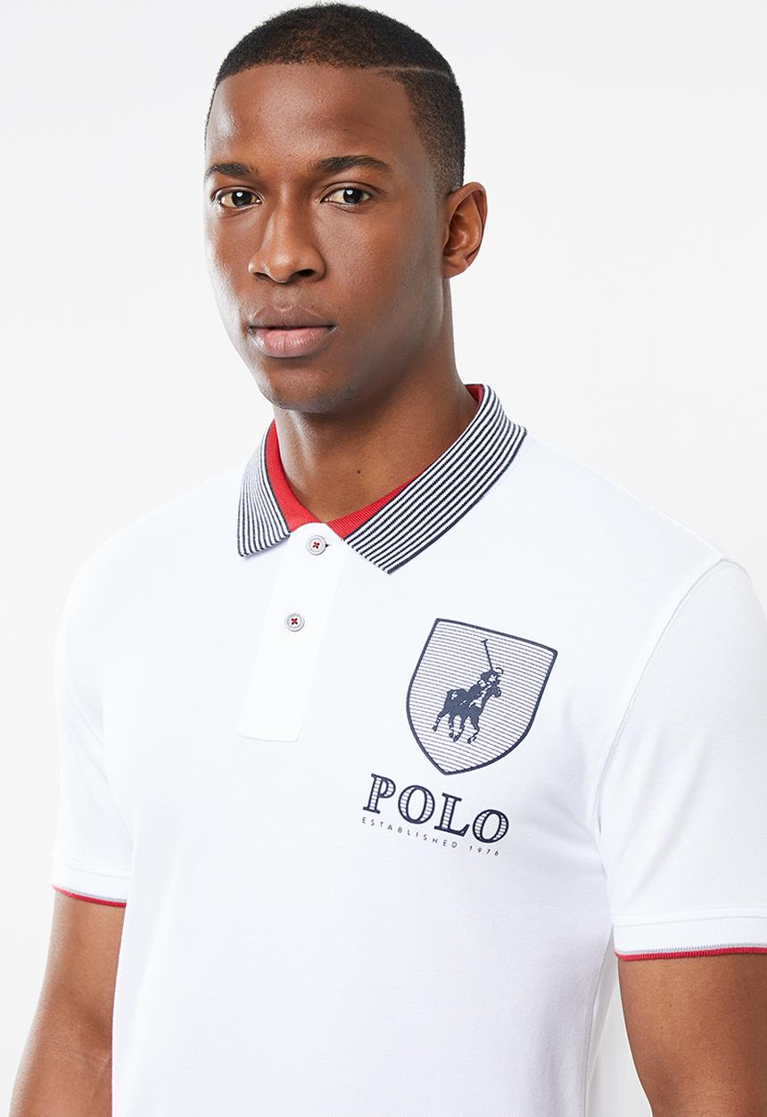 POLO - Ethan custom fit short sleeve stripe collar golfer - multi