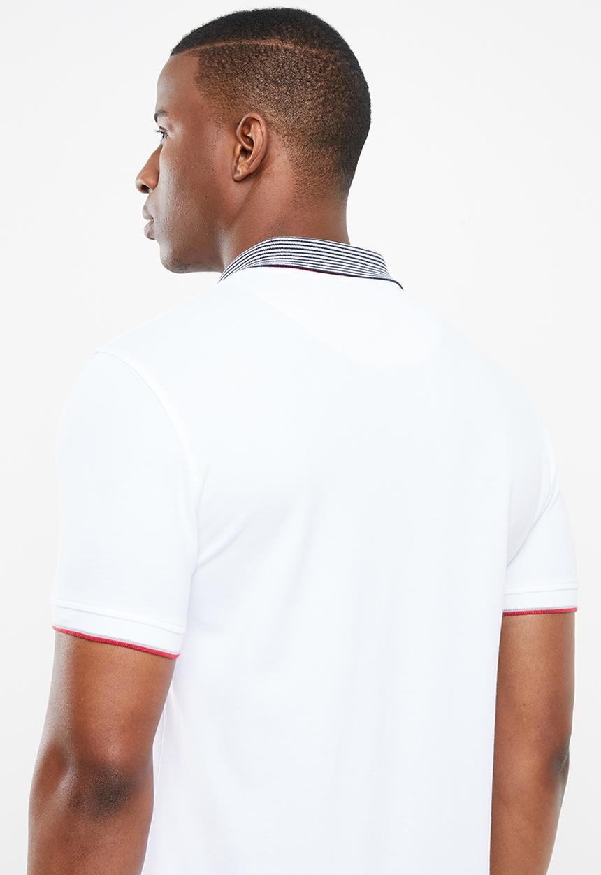 POLO - Ethan custom fit short sleeve stripe collar golfer - multi