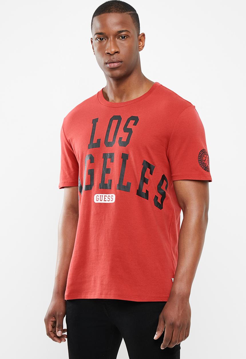 GUESS - Guess short sleeve la tee - red