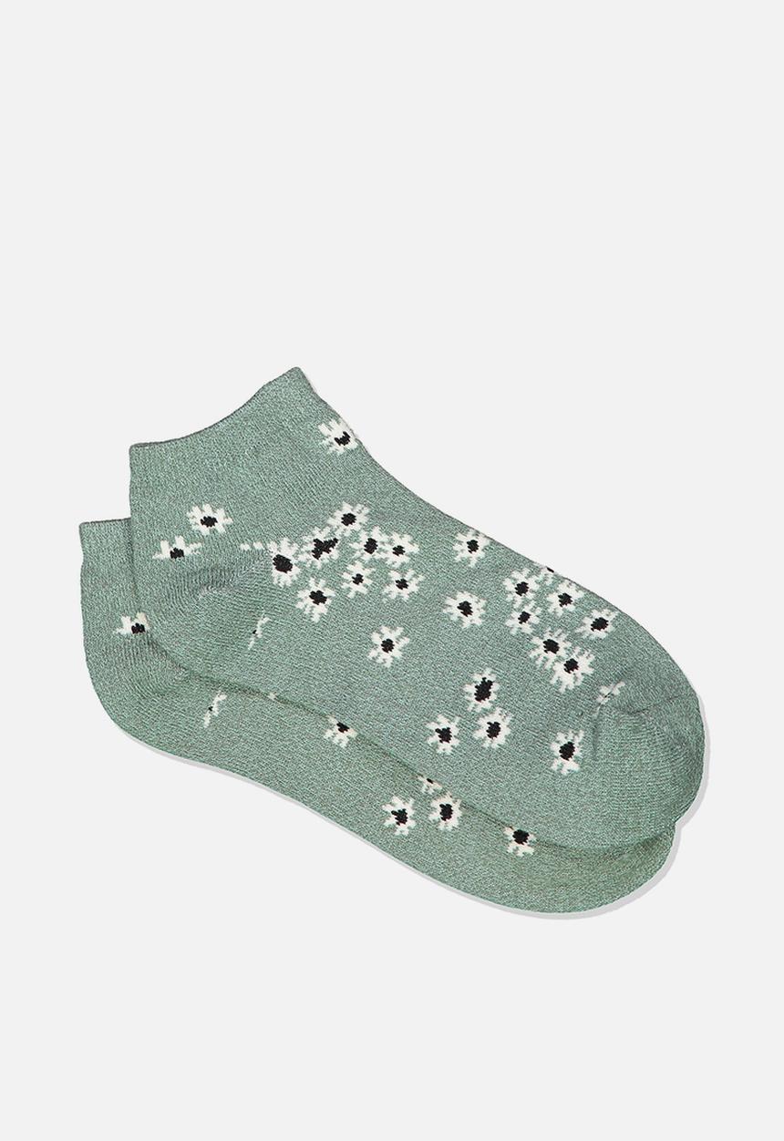 Cotton On - Get shorty ankle sock - green 