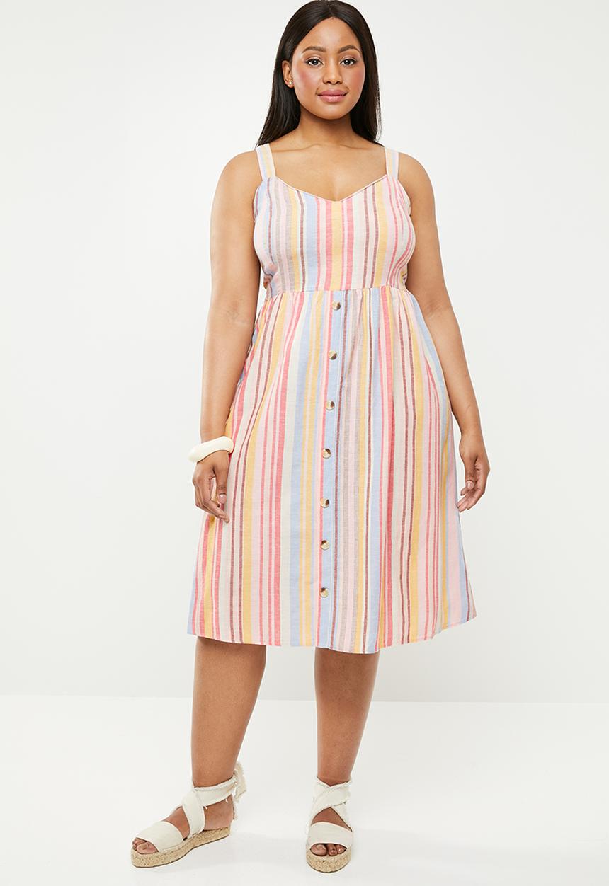 New Look - Strappy stripe midi dress - multi