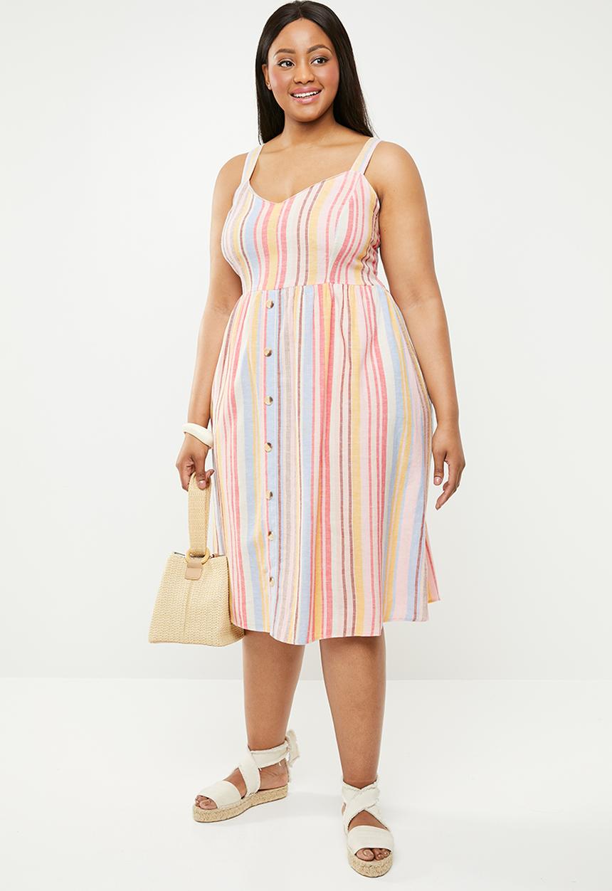 New Look - Strappy stripe midi dress - multi