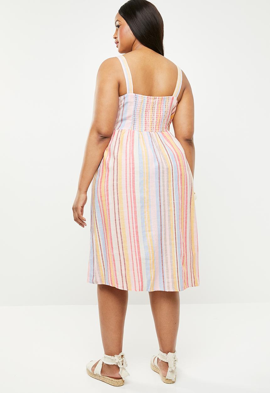 New Look - Strappy stripe midi dress - multi