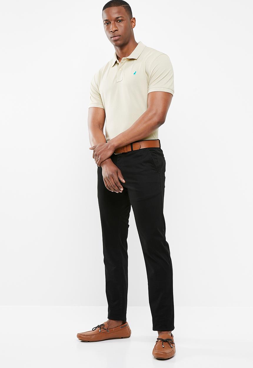 POLO - Carter custom fit short sleeve pique golfer - beige 