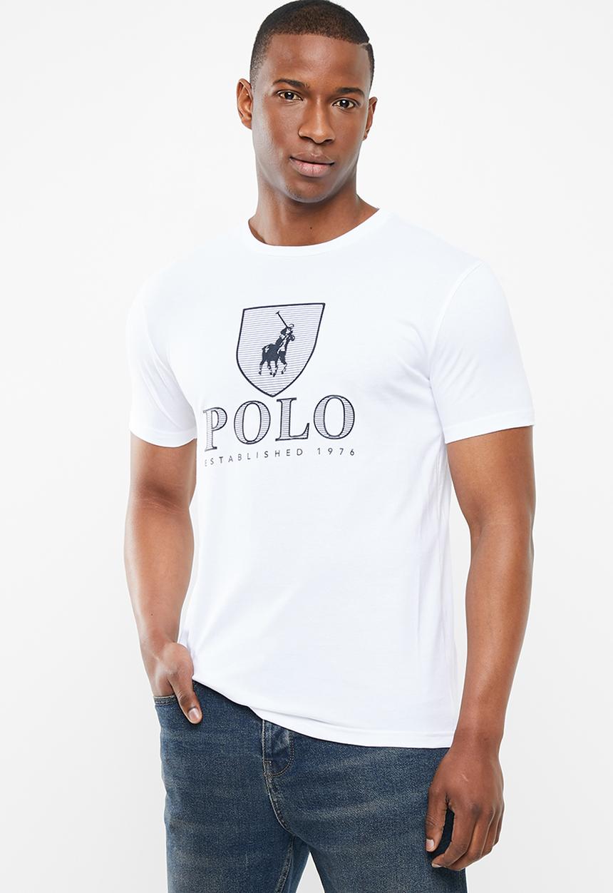POLO - Jacob crest print short sleeve crew neck - white