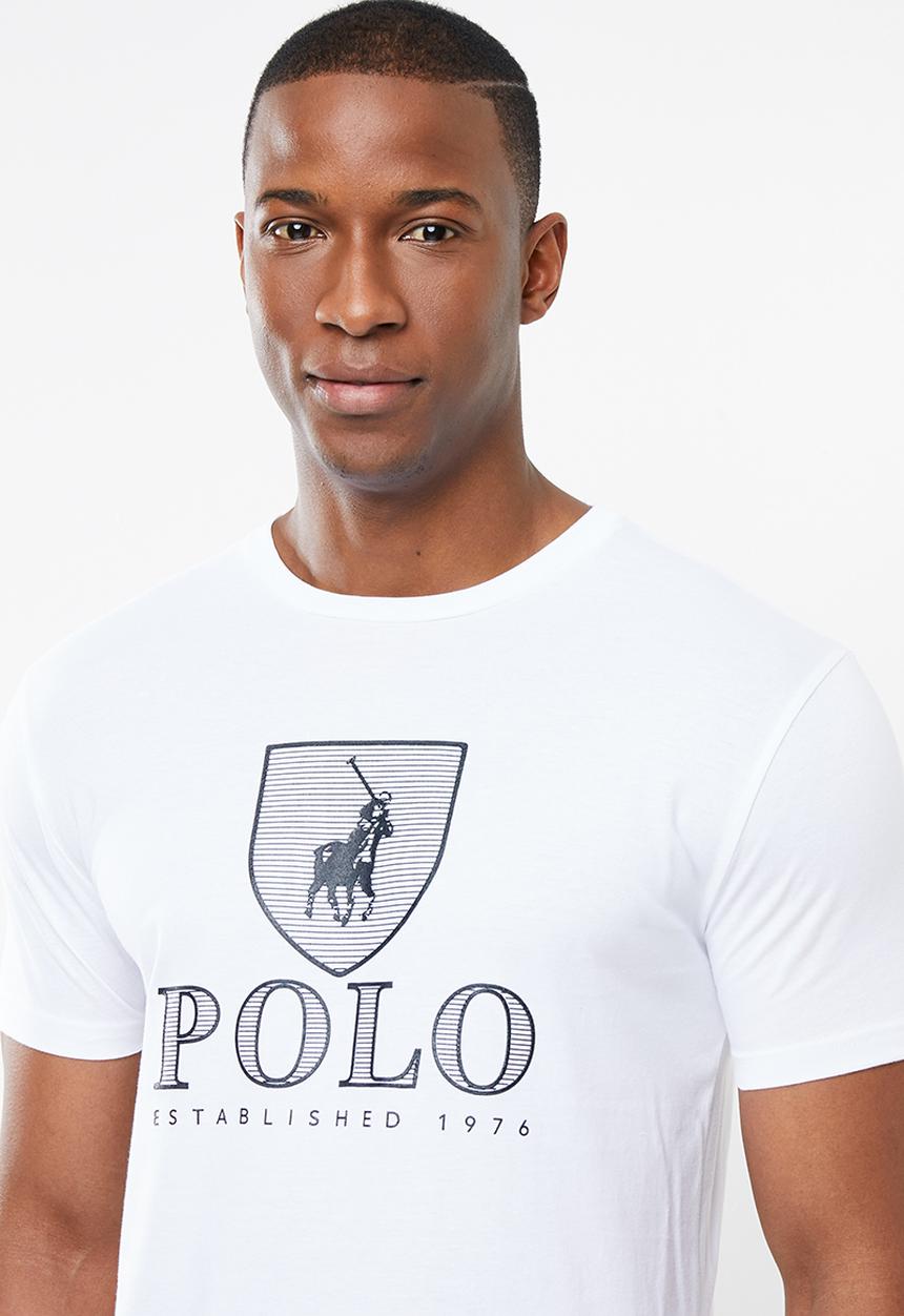 POLO - Jacob crest print short sleeve crew neck - white