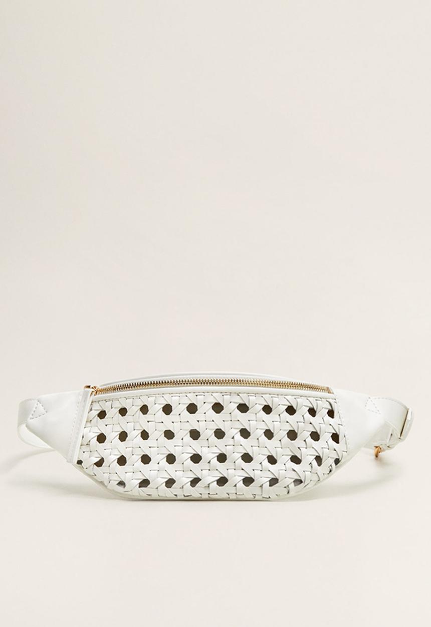 MANGO - Laser-cut belt bag - white