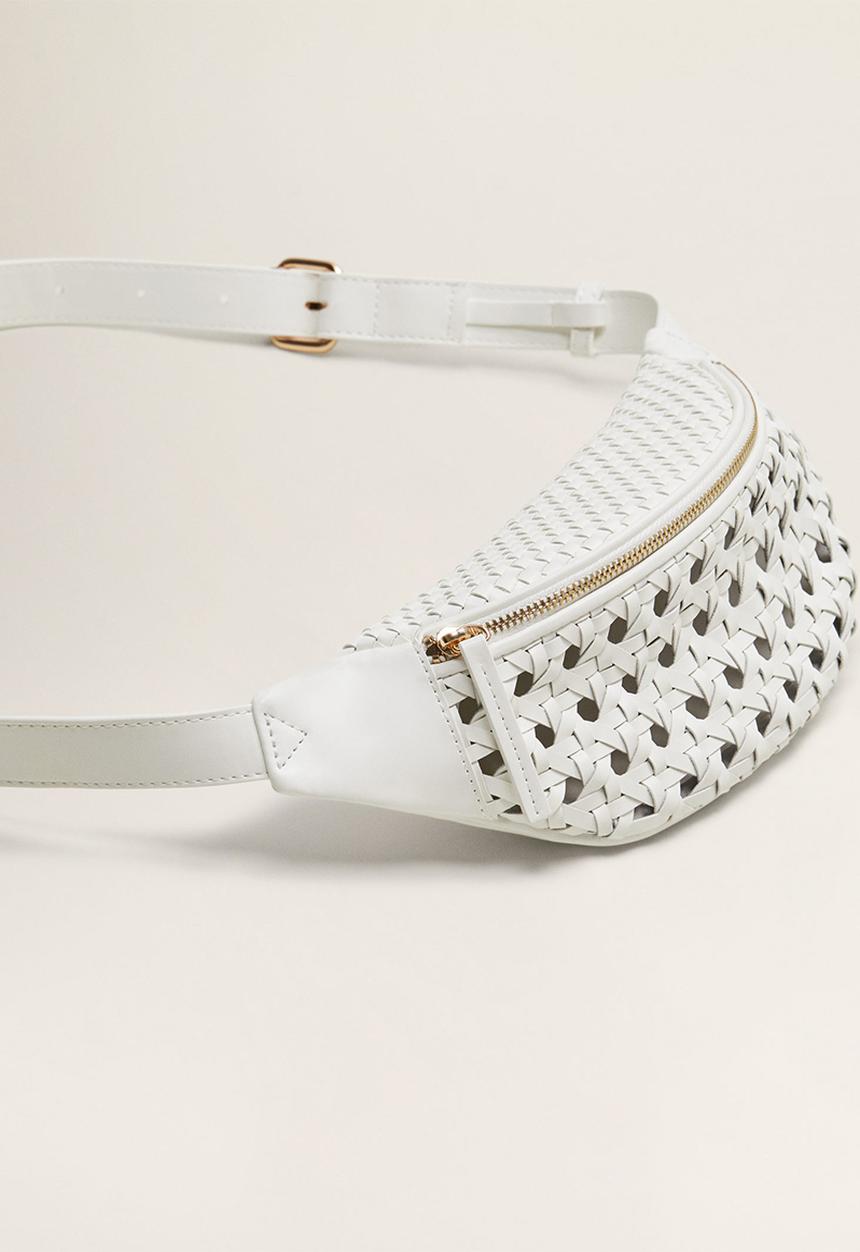 MANGO - Laser-cut belt bag - white
