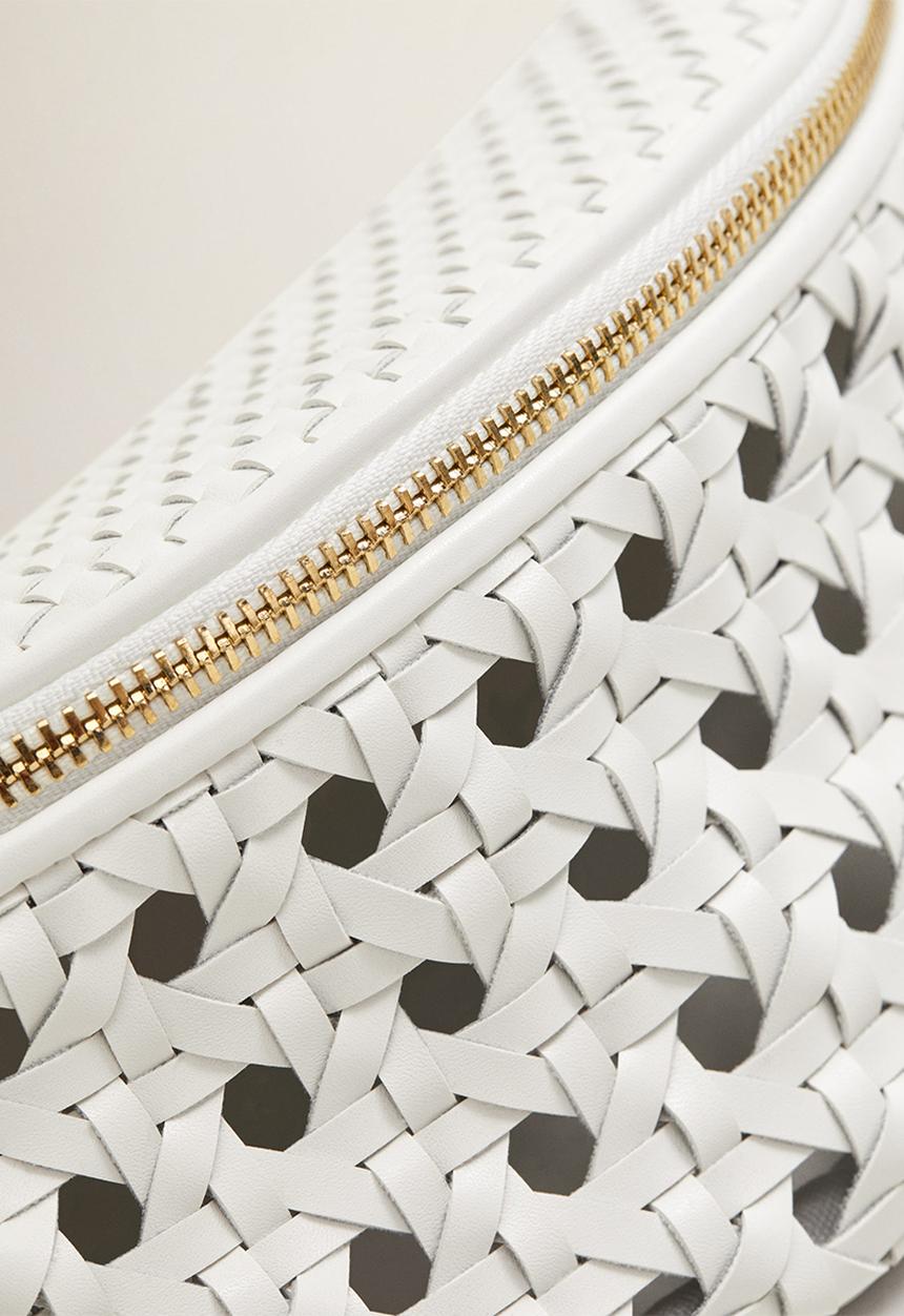 MANGO - Laser-cut belt bag - white