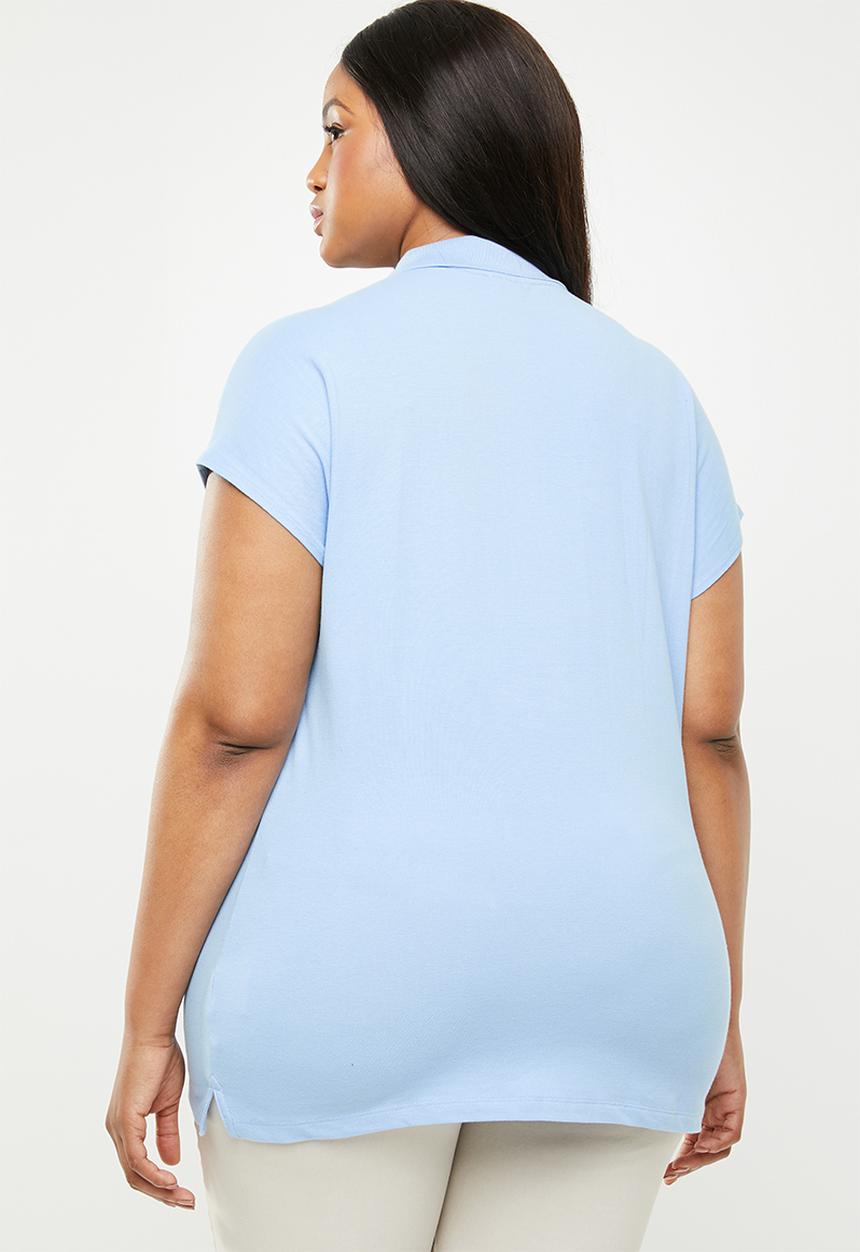 POLO - Plus size  eva zip detail golfer - blue