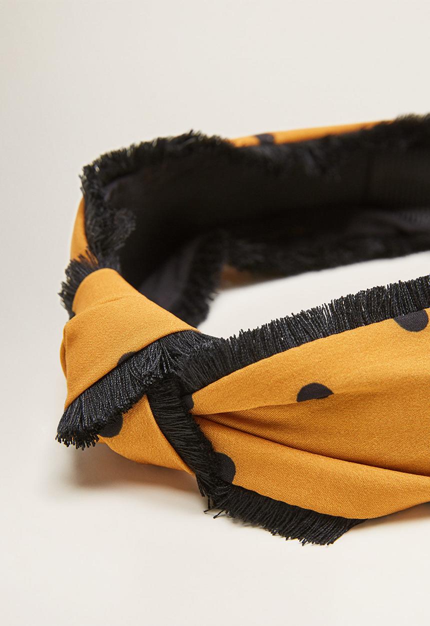 MANGO - Polka-dot hairband - black & yellow 