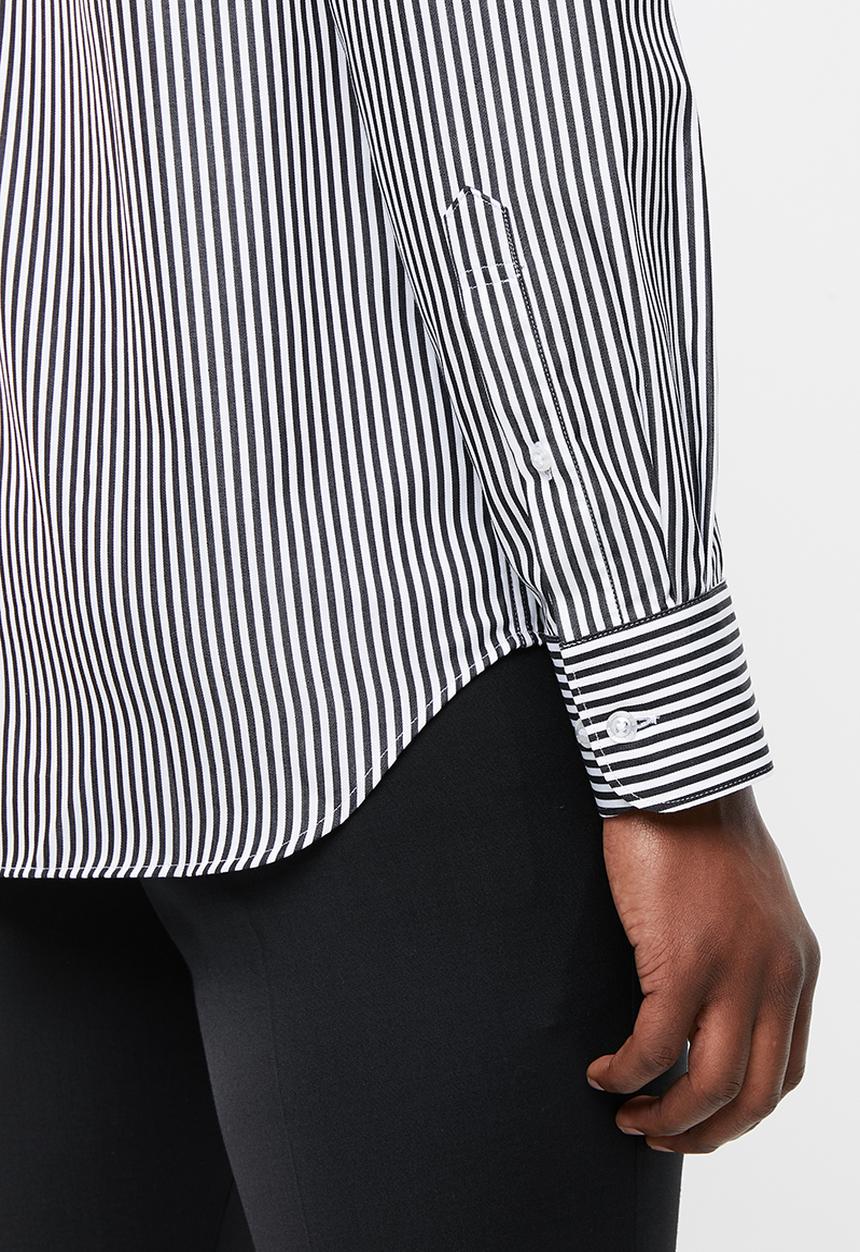 POLO - Greig bengal stripe signature long sleeve shirt - black & white
