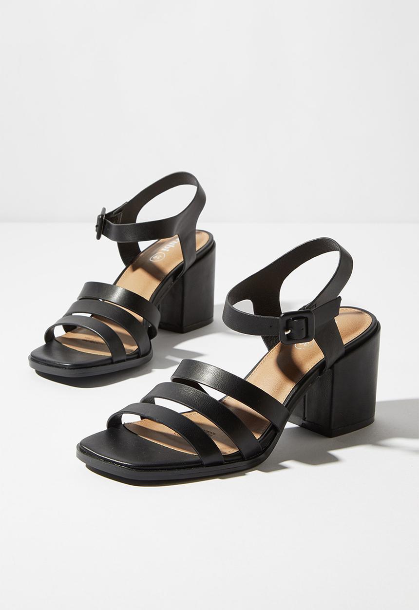 Cotton On - Poppy triple strap block heel - black