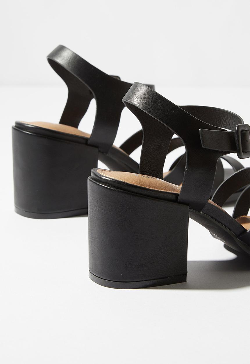 Cotton On - Poppy triple strap block heel - black