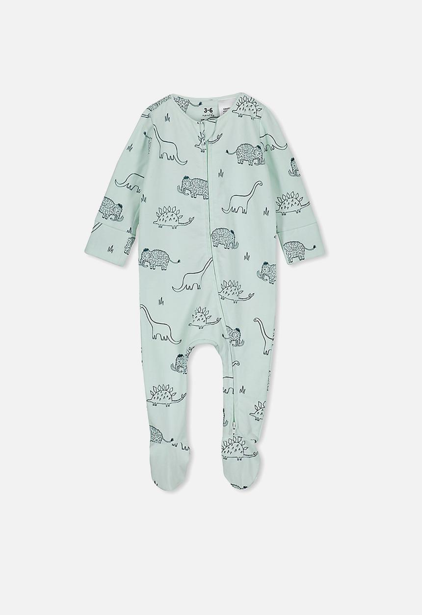 Cotton On - The long sleeve zip romper - green