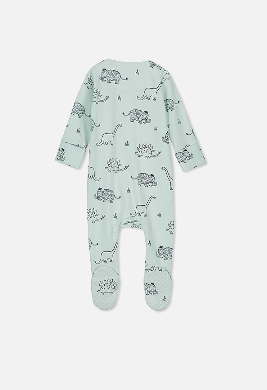 Cotton On - The long sleeve zip romper - green