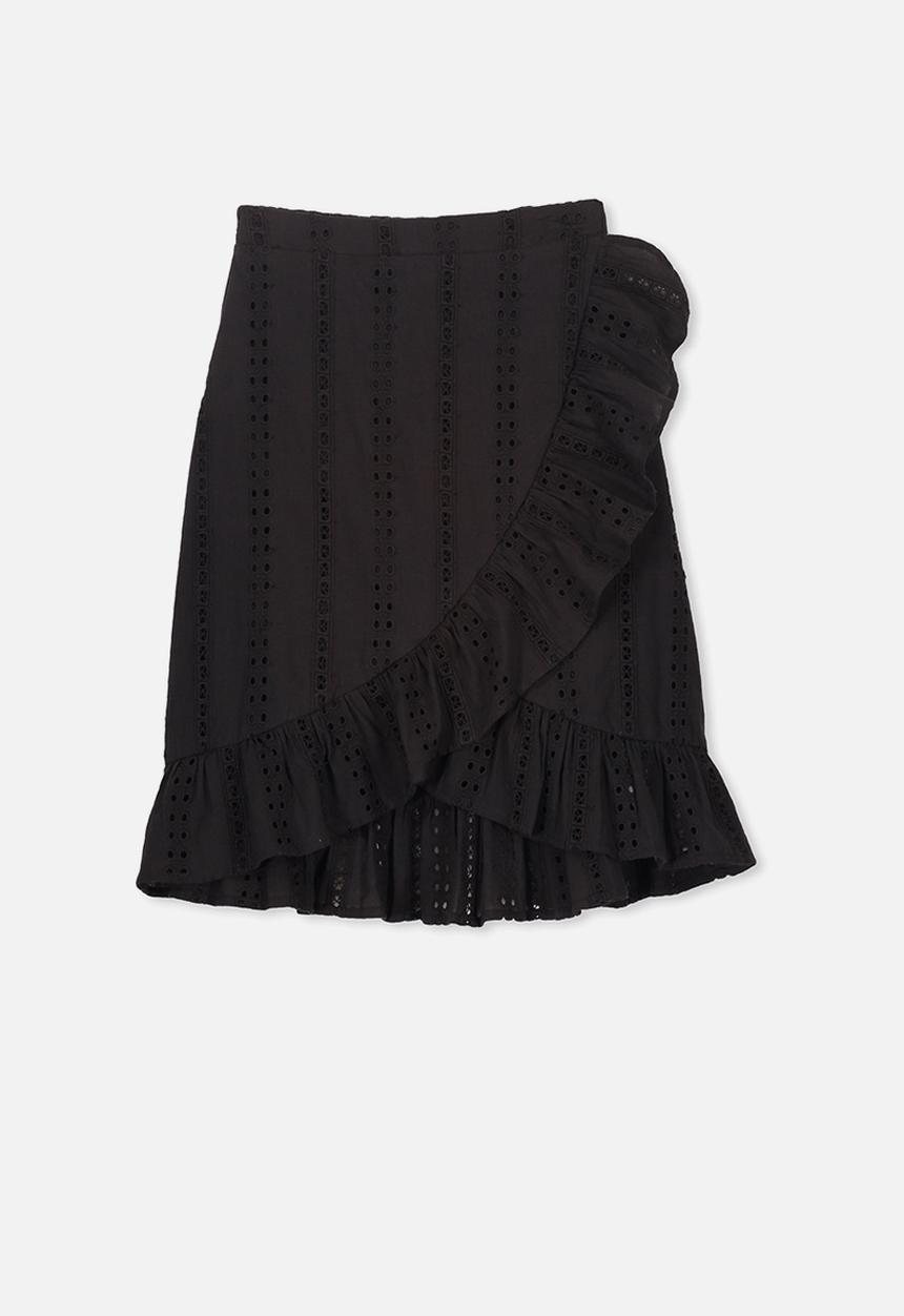 Cotton On - Raquel ruffle midi skirt - black