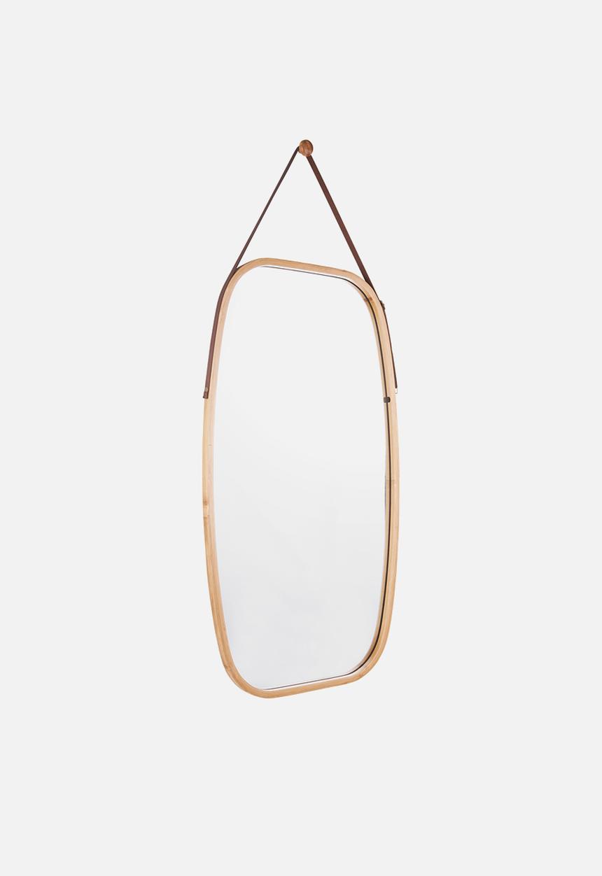 Present Time - Idyllic bamboo mirror large - natural