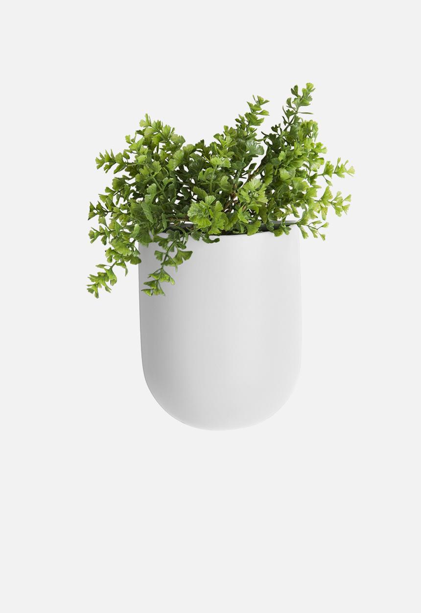 Present Time - Oval wall planter pot - white