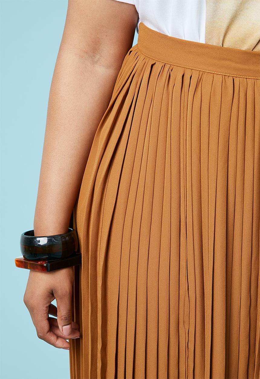 Superbalist - Pleated maxi skirt - rust 