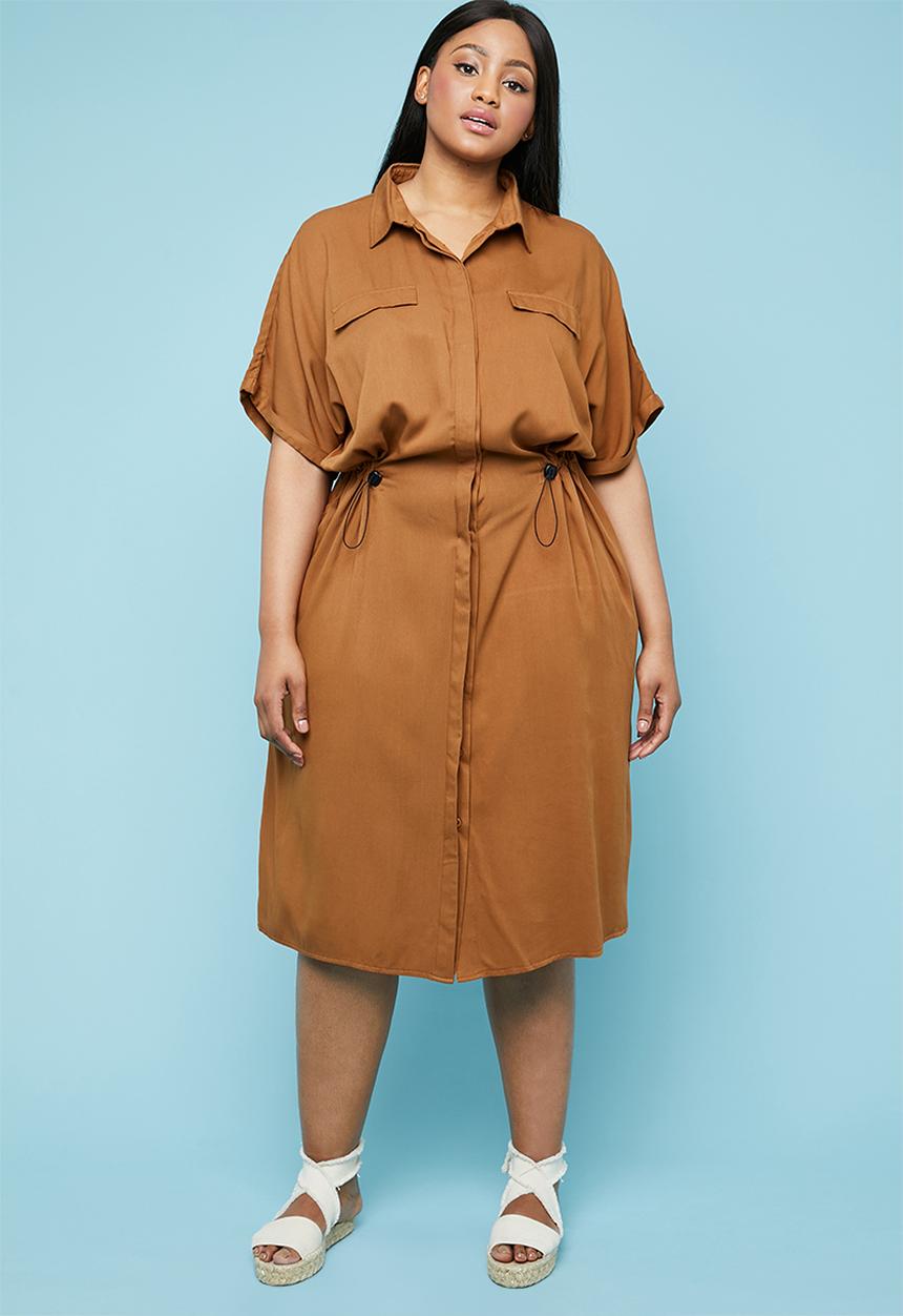 Superbalist - Utility shirt dress - rust 