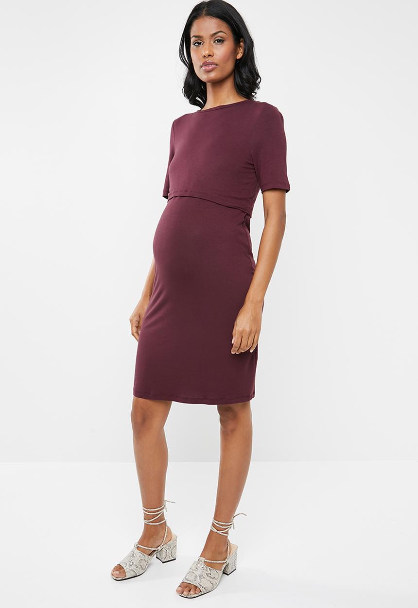 New Look - Maternity Nursing layer dress - burgundy