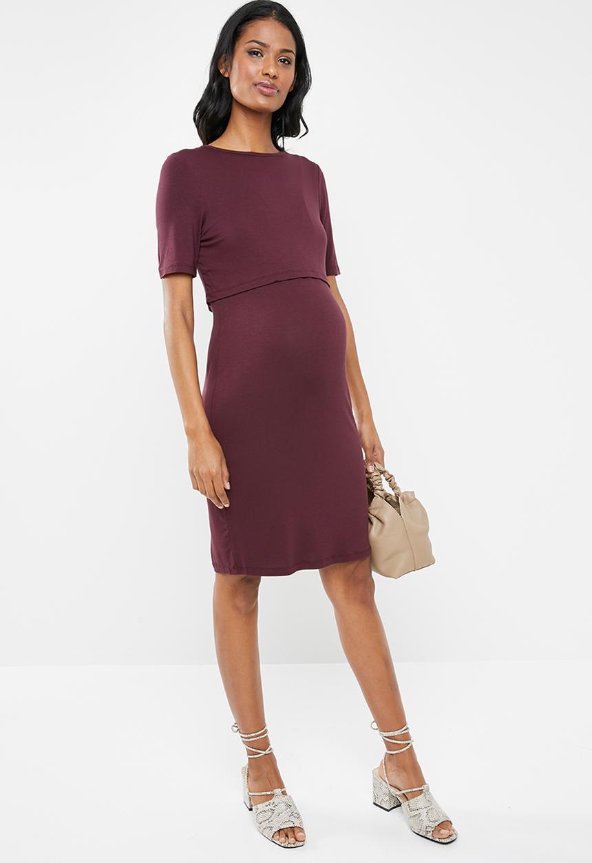 New Look - Maternity Nursing layer dress - burgundy