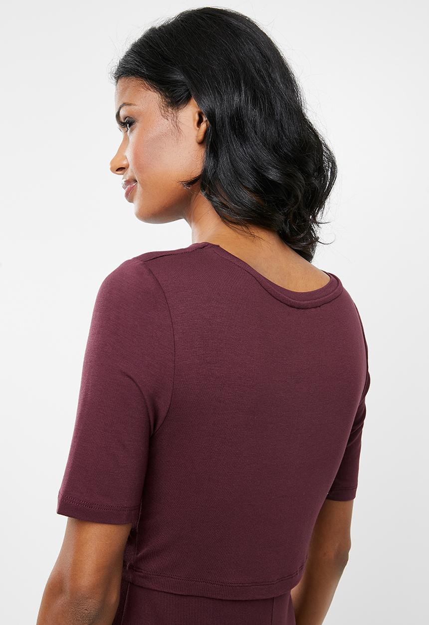 New Look - Maternity Nursing layer dress - burgundy
