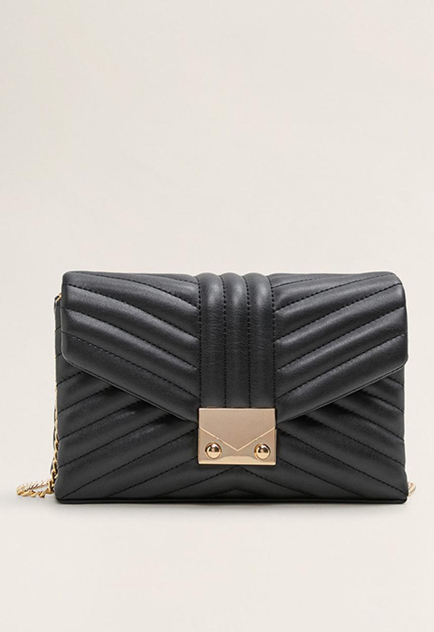 MANGO - Flap crossbody bag - black