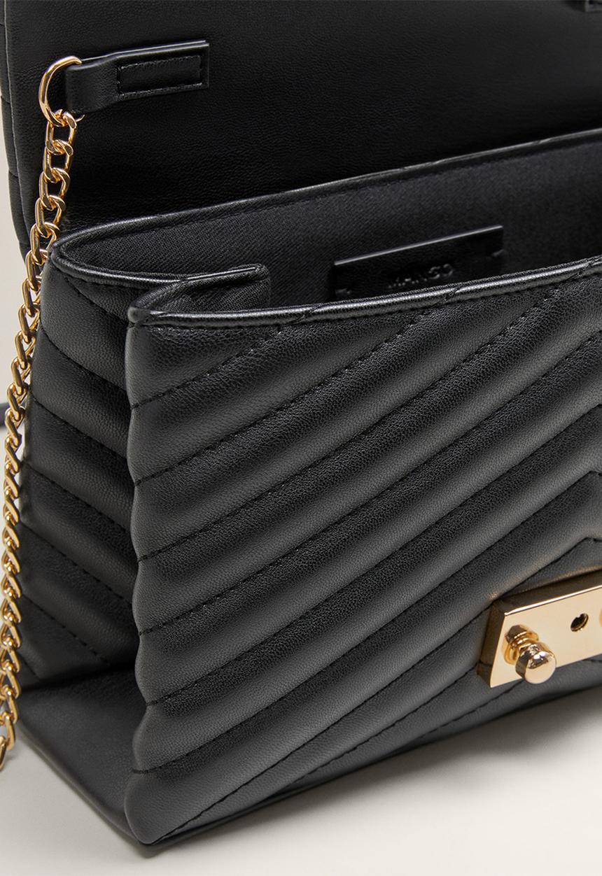 MANGO - Flap crossbody bag - black