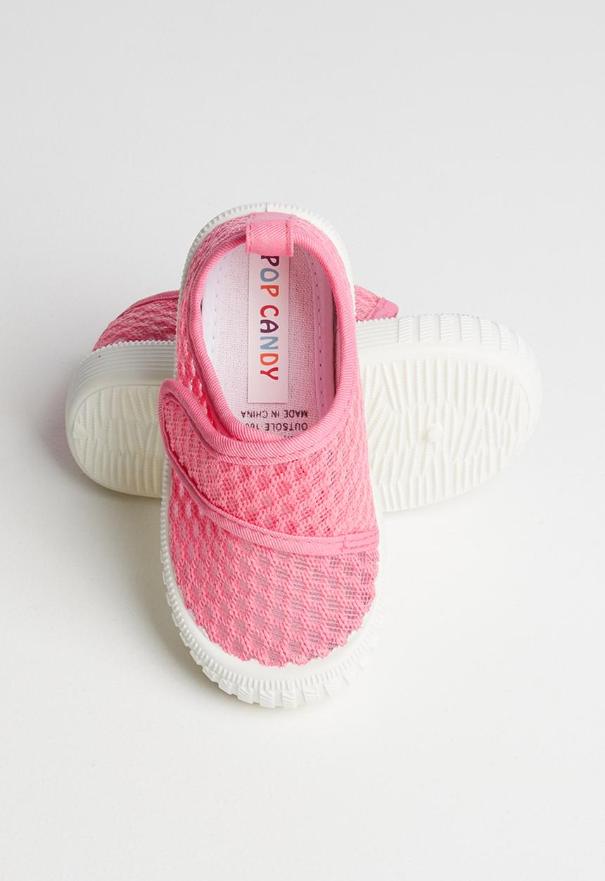 Pop Candy - Velcro strap mesh sneaker - pink